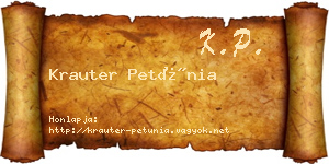 Krauter Petúnia névjegykártya
